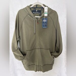 Tommy Bahama Men's Zip-Up Hoodie in Olive (Tea Leaf)